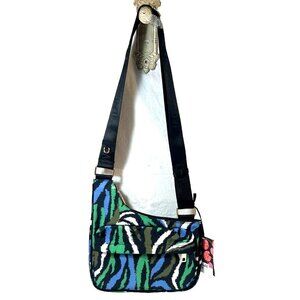 DVF Diane Von Furstenberg Utility Crossbody Bag Disco Zebra Green NWT